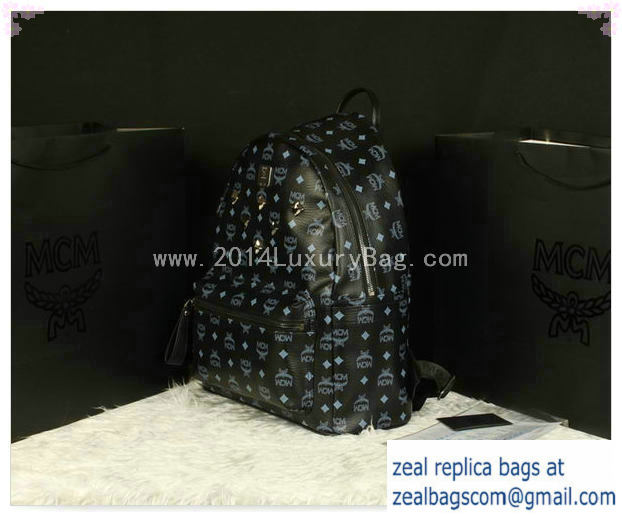 High Quality Replica MCM Stark Backpack Jumbo in Calf Leather 8006 Black